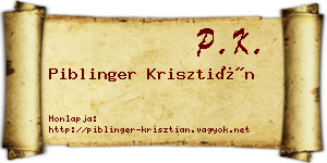 Piblinger Krisztián névjegykártya